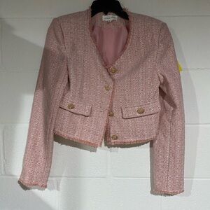 Amable by mable Pink Tweed Blazer with Gold Buttons small